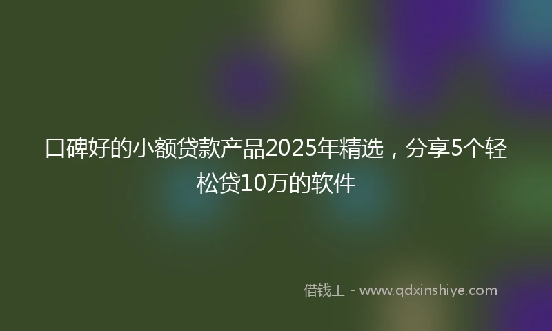口碑好的小额贷款产品2025年精选，分享5个轻松贷10万的软件