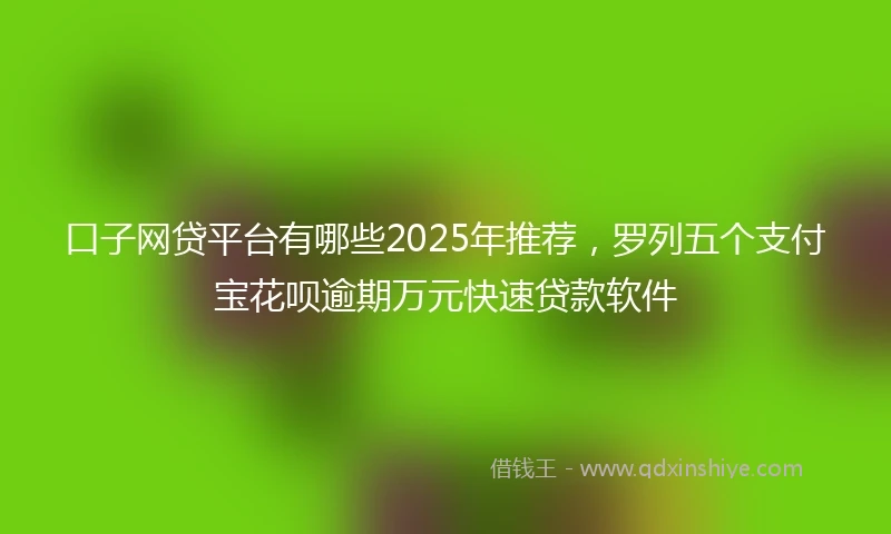 口子网贷平台有哪些2025年推荐，罗列五个支付宝花呗逾期万元快速贷款软件