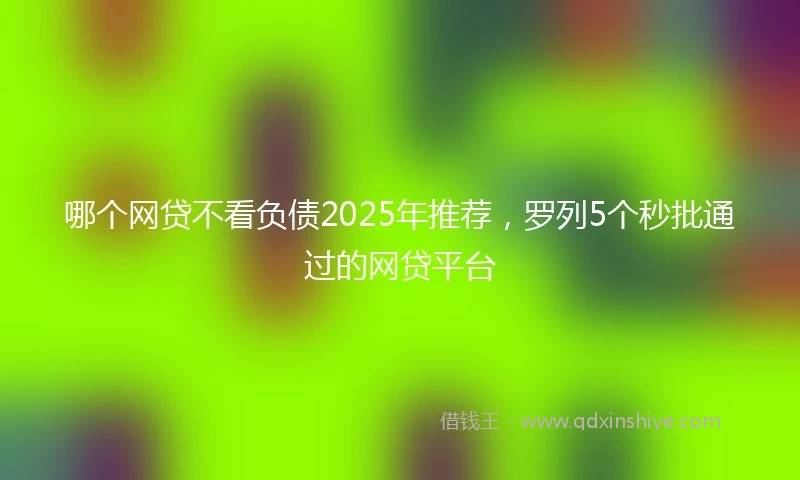 哪个网贷不看负债2025年推荐，罗列5个秒批通过的网贷平台