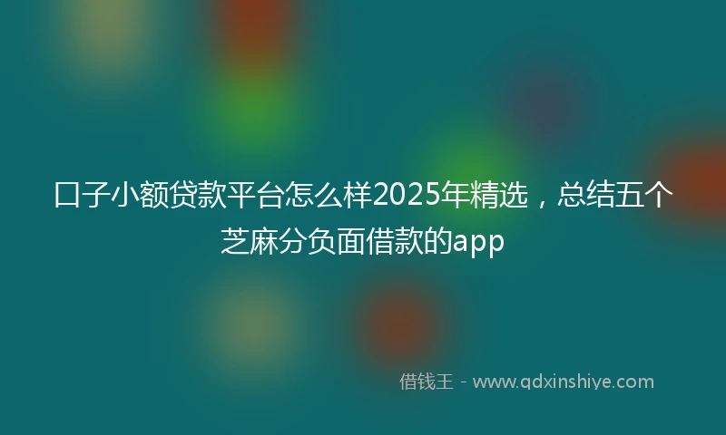 口子小额贷款平台怎么样2025年精选，总结五个芝麻分负面借款的app