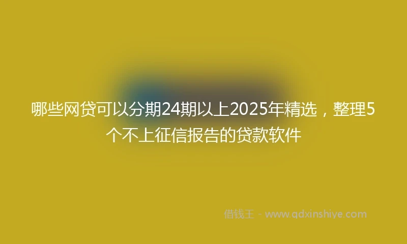 哪些网贷可以分期24期以上2025年精选，整理5个不上征信报告的贷款软件