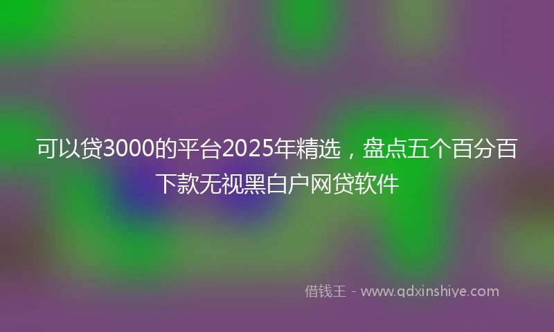 可以贷3000的平台2025年精选，盘点五个百分百下款无视黑白户网贷软件