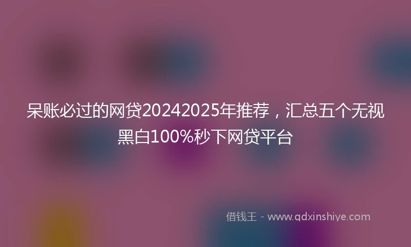 呆账必过的网贷20242025年推荐，汇总五个无视黑白100%秒下网贷平台