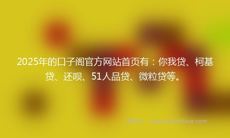 2025年的口子阁官方网站首页有:你我贷、柯基贷、还呗、51人品贷、微粒贷等。