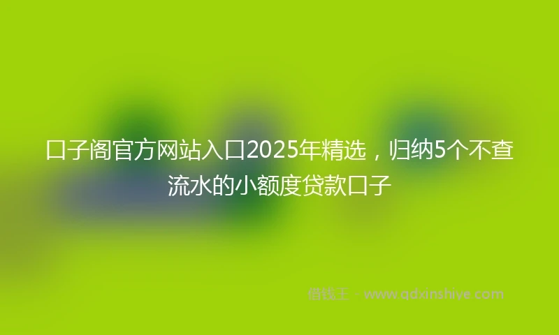 口子阁官方网站入口2025年精选，归纳5个不查流水的小额度贷款口子