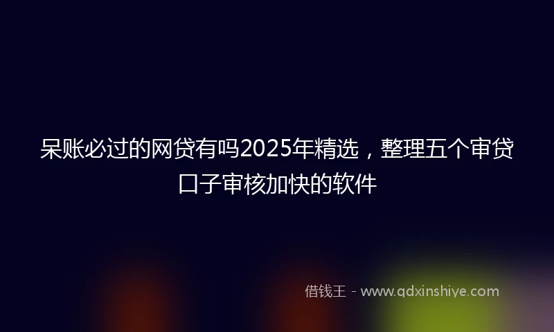呆账必过的网贷有吗2025年精选，整理五个审贷口子审核加快的软件