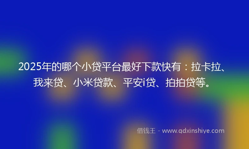 2025年的哪个小贷平台最好下款快有：拉卡拉、我来贷、小米贷款、平安i贷、拍拍贷等。