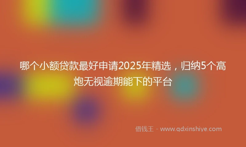 哪个小额贷款最好申请2025年精选，归纳5个高炮无视逾期能下的平台