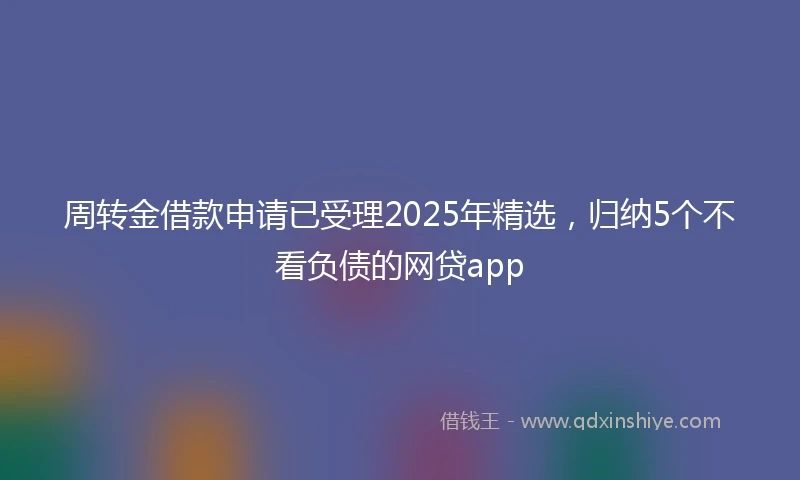 周转金借款申请已受理2025年精选，归纳5个不看负债的网贷app