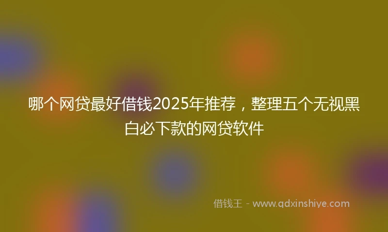 哪个网贷最好借钱2025年推荐，整理五个无视黑白必下款的网贷软件