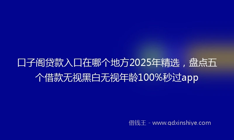 口子阁贷款入口在哪个地方2025年精选，盘点五个借款无视黑白无视年龄100%秒过app