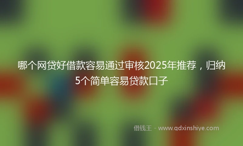 哪个网贷好借款容易通过审核2025年推荐，归纳5个简单容易贷款口子
