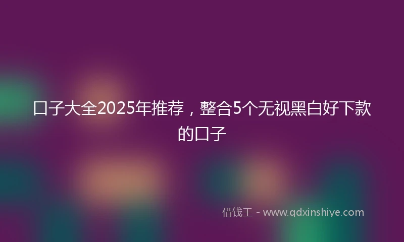 口子大全2025年推荐，整合5个无视黑白好下款的口子