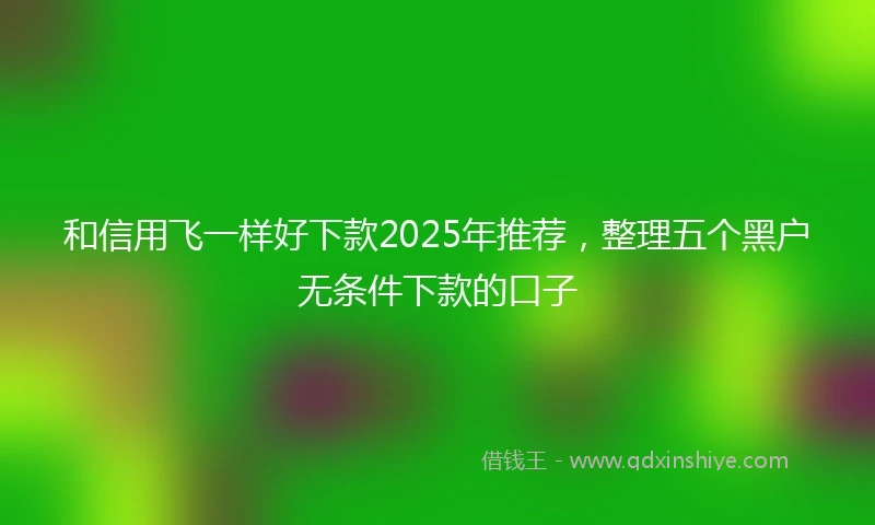 和信用飞一样好下款2025年推荐，整理五个黑户无条件下款的口子