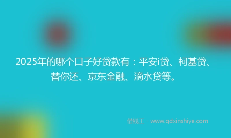 2025年的哪个口子好贷款有：平安i贷、柯基贷、替你还、京东金融、滴水贷等。