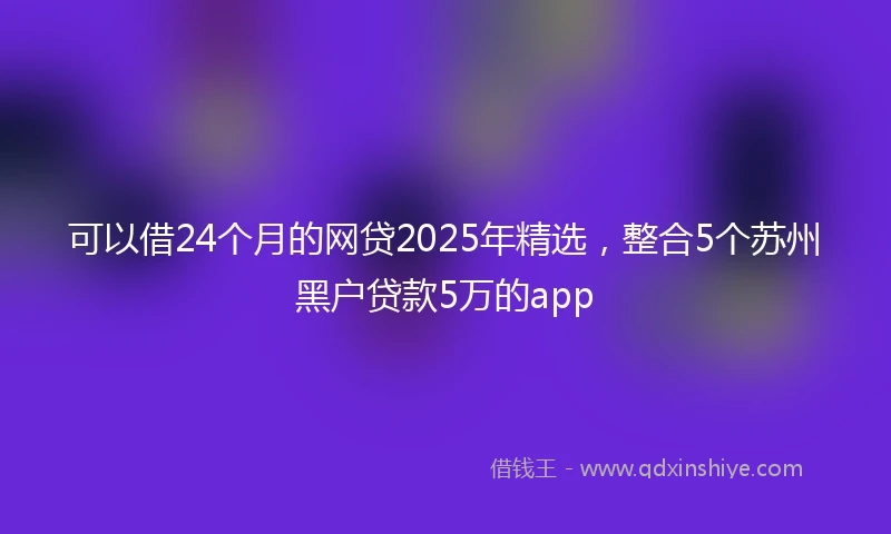 可以借24个月的网贷2025年精选,整合5个苏州黑户贷款5万的app