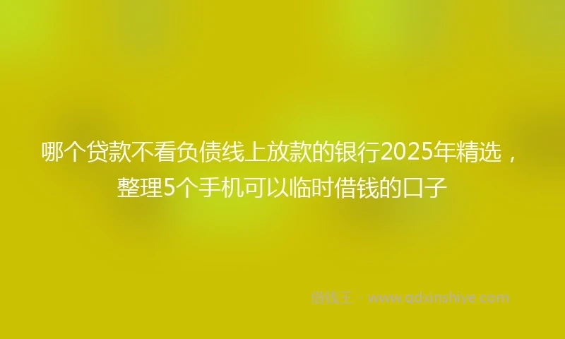 哪个贷款不看负债线上放款的银行2025年精选，整理5个手机可以临时借钱的口子