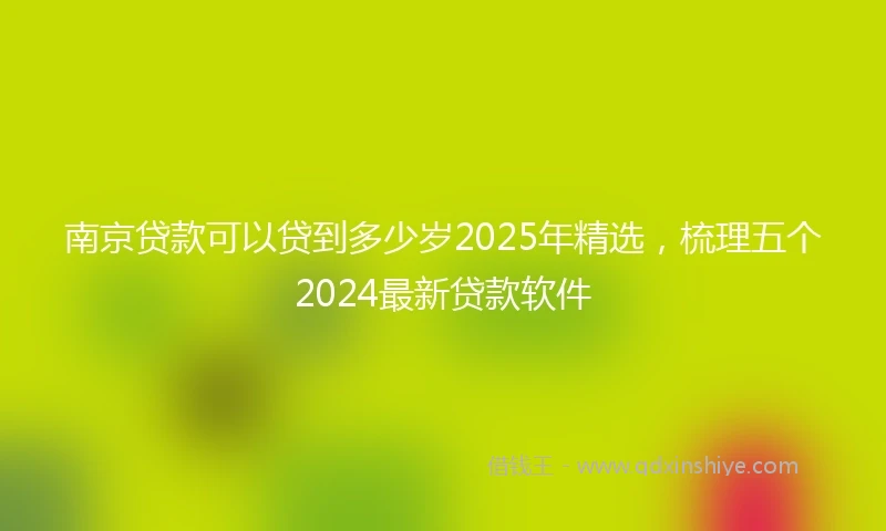 南京贷款可以贷到多少岁2025年精选,梳理五个2024最新贷款软件