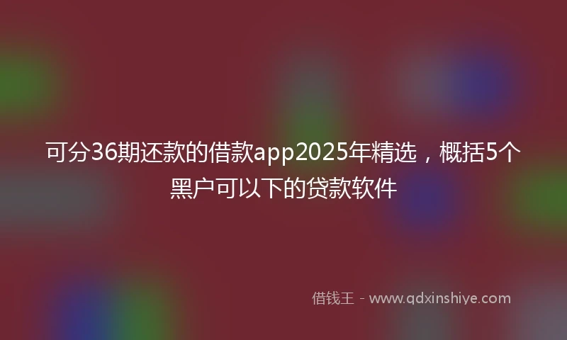 可分36期还款的借款app2025年精选,概括5个黑户可以下的贷款软件