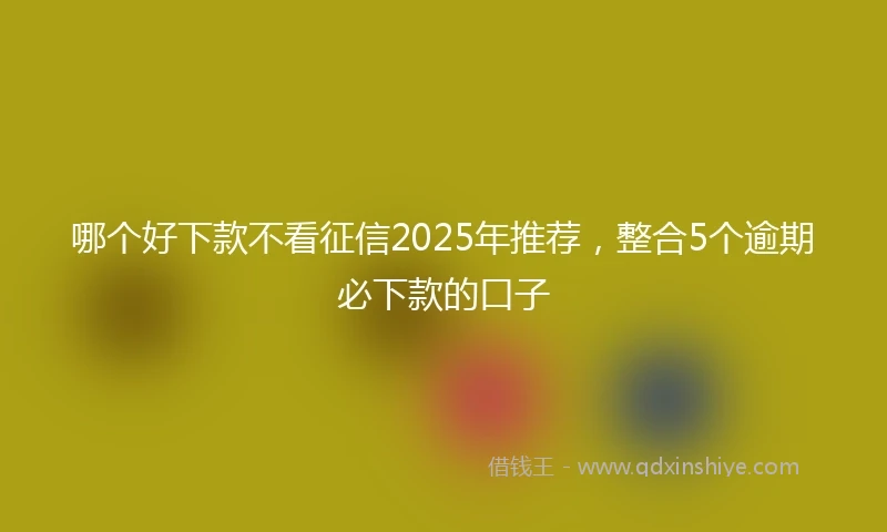 哪个好下款不看征信2025年推荐，整合5个逾期必下款的口子
