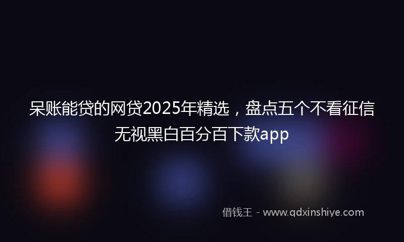 呆账能贷的网贷2025年精选，盘点五个不看征信无视黑白百分百下款app