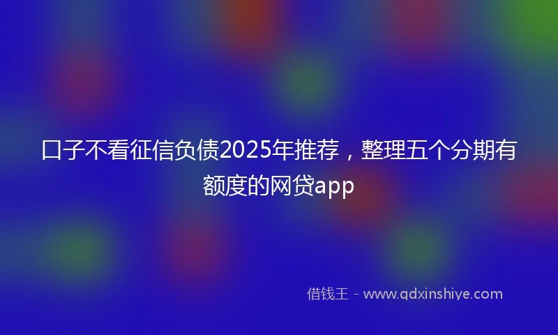 口子不看征信负债2025年推荐，整理五个分期有额度的网贷app