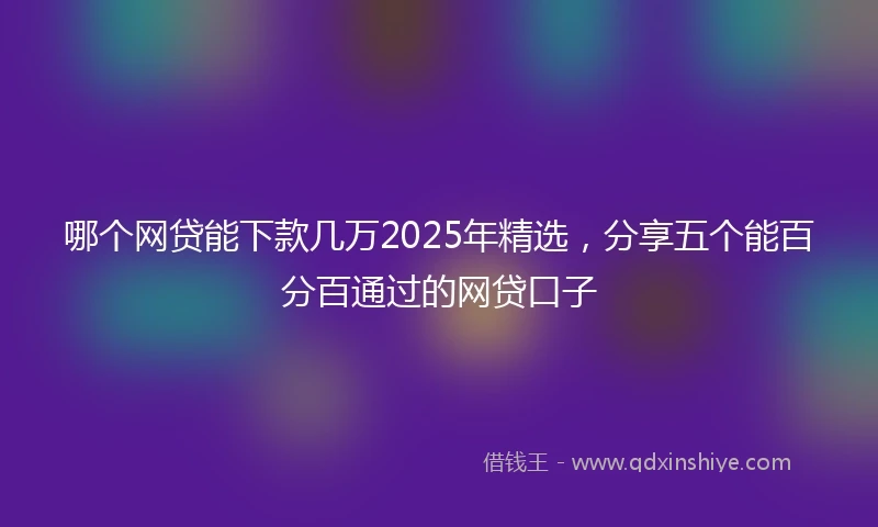 哪个网贷能下款几万2025年精选，分享五个能百分百通过的网贷口子