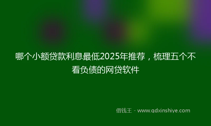 哪个小额贷款利息最低2025年推荐，梳理五个不看负债的网贷软件