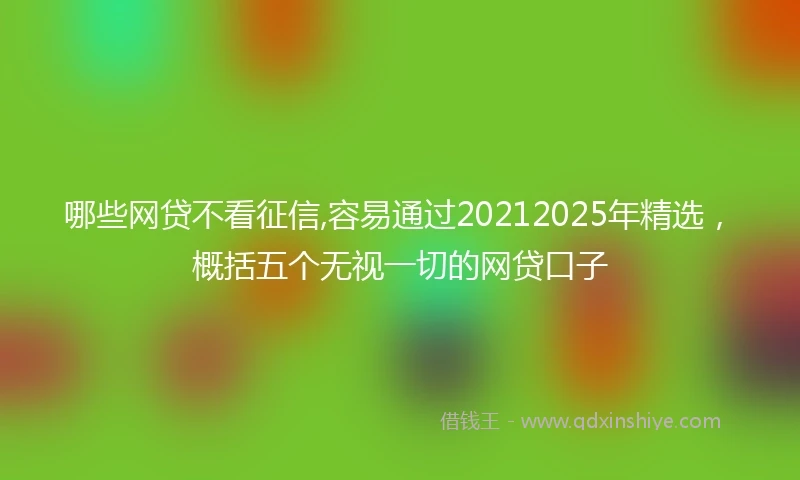 哪些网贷不看征信,容易通过20212025年精选，概括五个无视一切的网贷口子