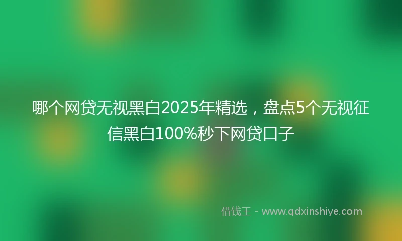 哪个网贷无视黑白2025年精选，盘点5个无视征信黑白100%秒下网贷口子