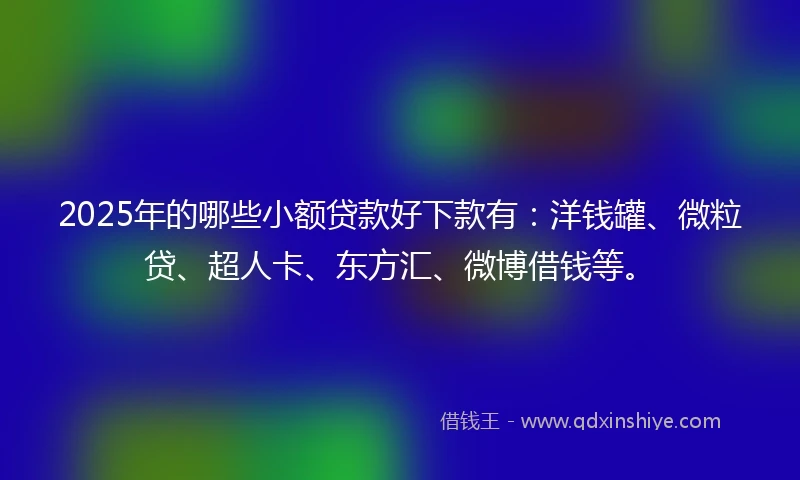 2025年的哪些小额贷款好下款有：洋钱罐、微粒贷、超人卡、东方汇、微博借钱等。