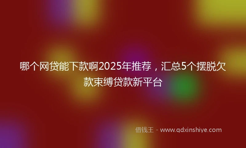 哪个网贷能下款啊2025年推荐，汇总5个摆脱欠款束缚贷款新平台