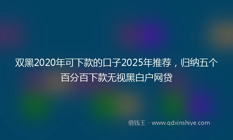 双黑2020年可下款的口子2025年推荐，归纳五个百分百下款无视黑白户网贷
