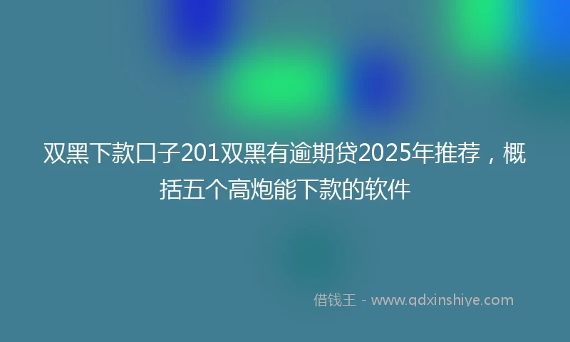 双黑下款口子201双黑有逾期贷2025年推荐，概括五个高炮能下款的软件