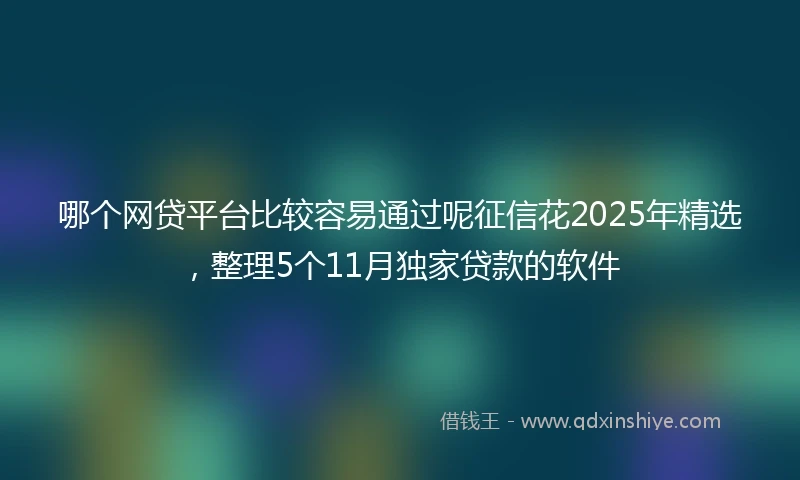 哪个网贷平台比较容易通过呢征信花2025年精选，整理5个11月独家贷款的软件