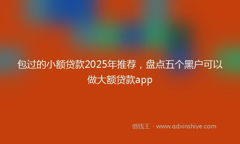 包过的小额贷款2025年推荐，盘点五个黑户可以做大额贷款app