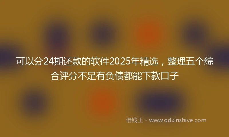 可以分24期还款的软件2025年精选，整理五个综合评分不足有负债都能下款口子