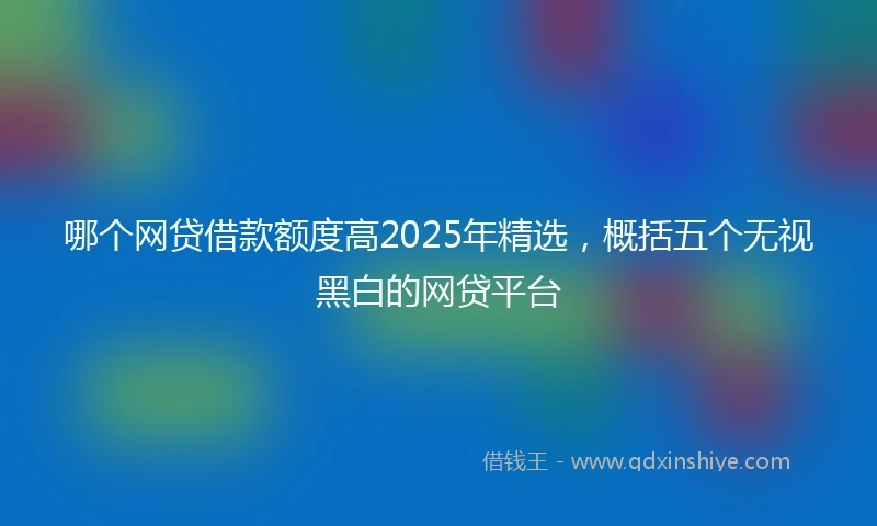 哪个网贷借款额度高2025年精选，概括五个无视黑白的网贷平台