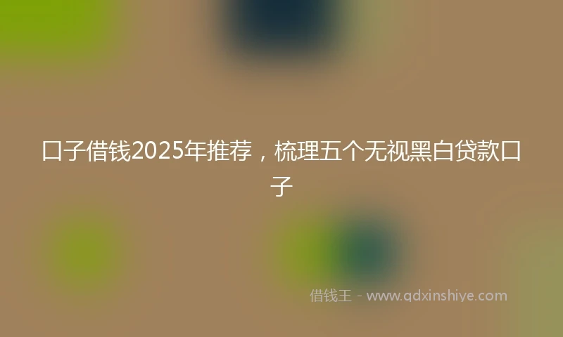 口子借钱2025年推荐，梳理五个无视黑白贷款口子