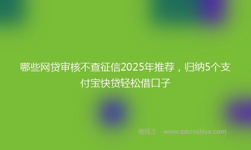 哪些网贷审核不查征信2025年推荐，归纳5个支付宝快贷轻松借口子