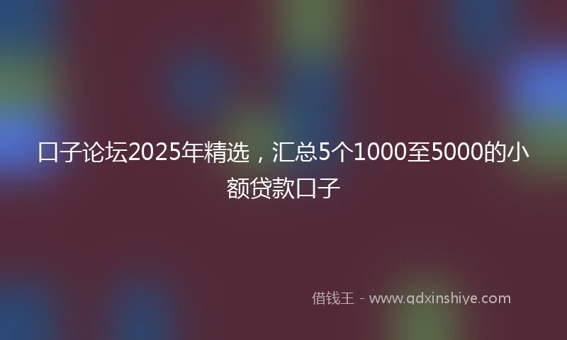 口子论坛2025年精选，汇总5个1000至5000的小额贷款口子