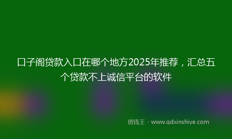 口子阁贷款入口在哪个地方2025年推荐，汇总五个贷款不上诚信平台的软件