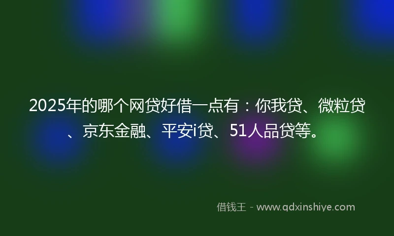2025年的哪个网贷好借一点有：你我贷、微粒贷、京东金融、平安i贷、51人品贷等。