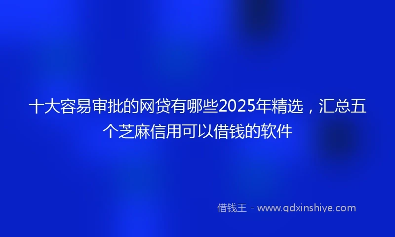 十大容易审批的网贷有哪些2025年精选，汇总五个芝麻信用可以借钱的软件