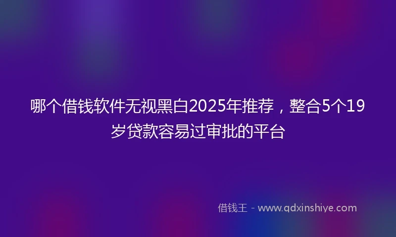 哪个借钱软件无视黑白2025年推荐，整合5个19岁贷款容易过审批的平台