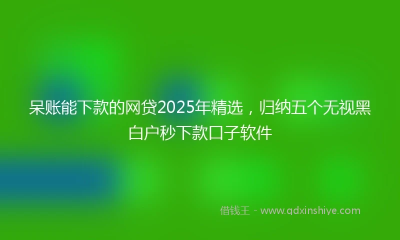 呆账能下款的网贷2025年精选，归纳五个无视黑白户秒下款口子软件