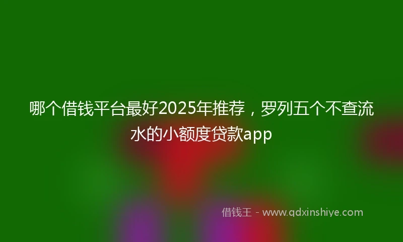 哪个借钱平台最好2025年推荐，罗列五个不查流水的小额度贷款app