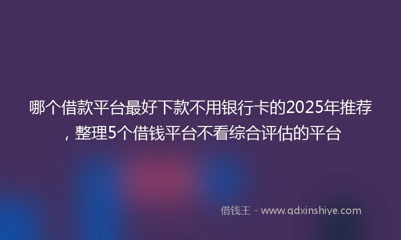 哪个借款平台最好下款不用银行卡的2025年推荐，整理5个借钱平台不看综合评估的平台