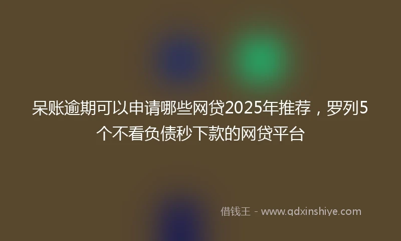 呆账逾期可以申请哪些网贷2025年推荐，罗列5个不看负债秒下款的网贷平台