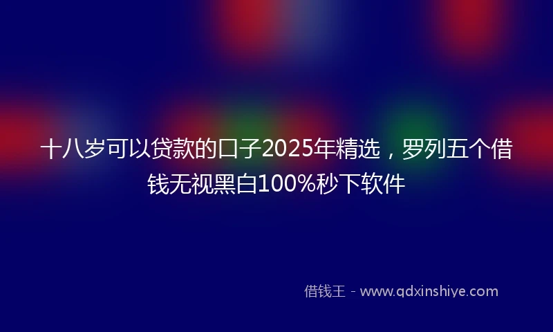 十八岁可以贷款的口子2025年精选,罗列五个借钱无视黑白100%秒下软件